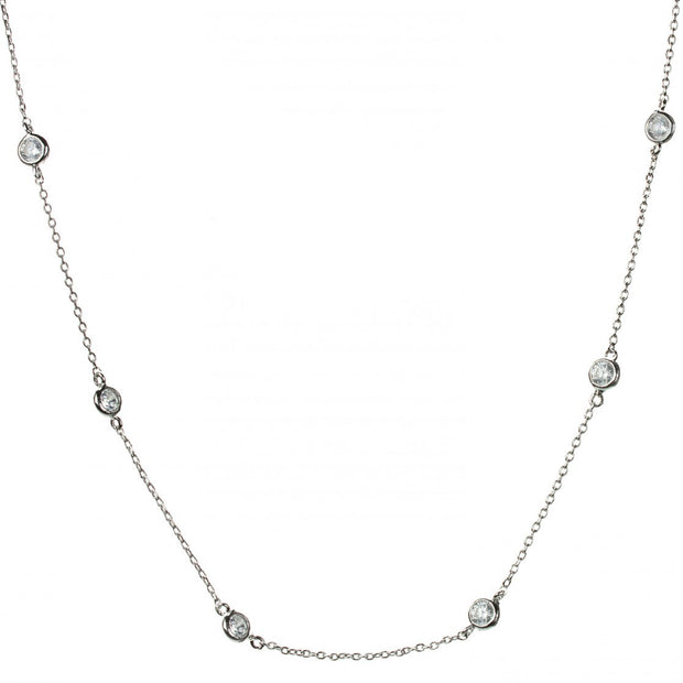 White Gold Diamond By the Yard 18" Necklace