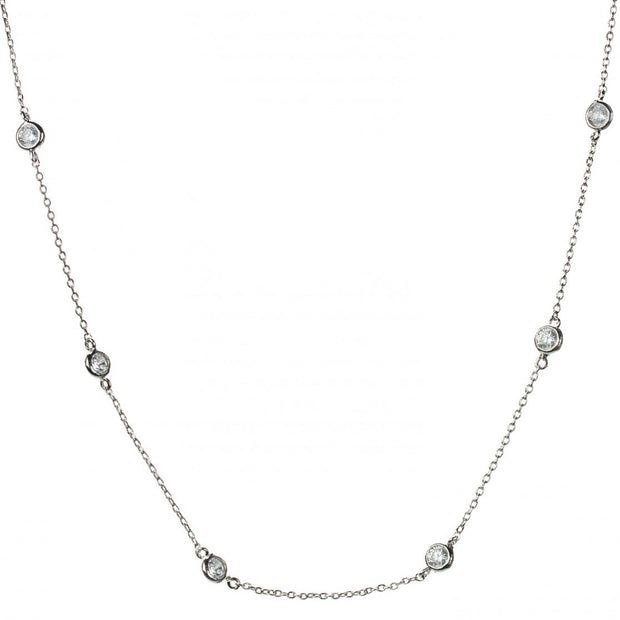 White Gold Diamond By The Yard 18" Necklace