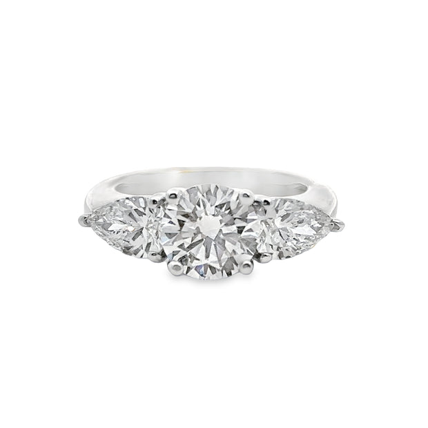 Lab Grown Diamond White Gold Three Stone Engagement Ring