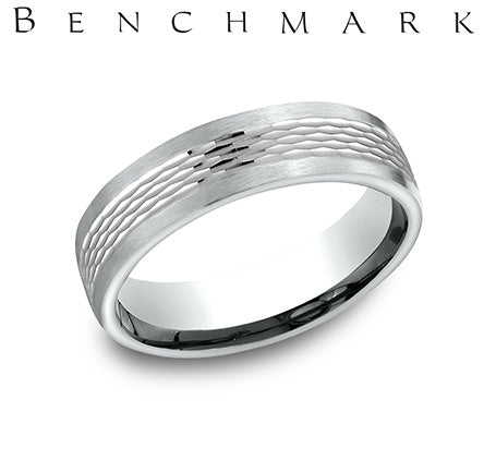 Benchmark White Gold Men's Wedding Band