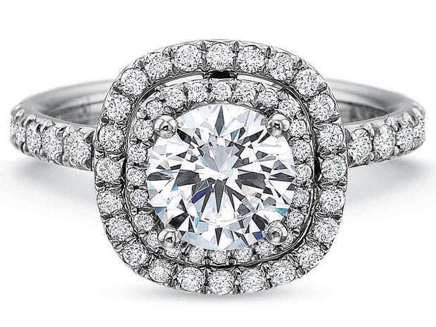 Precision Set Halo Engagement Ring