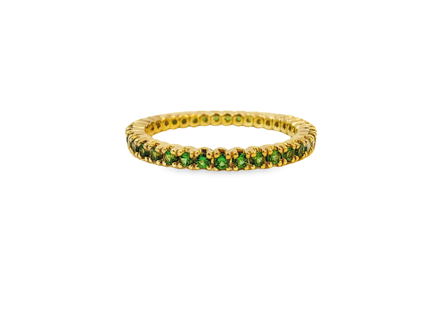 Yellow Gold Tsavorite Eternity Band