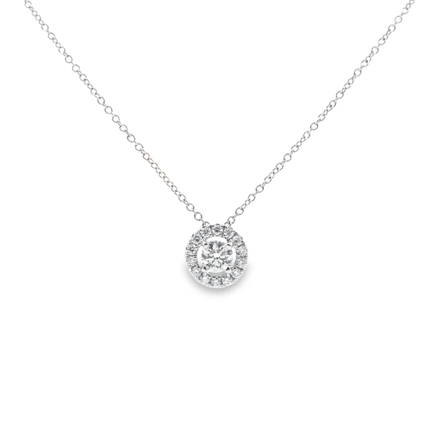 Forevermark 0.33 Cttw. White Gold Diamond Halo Pendant