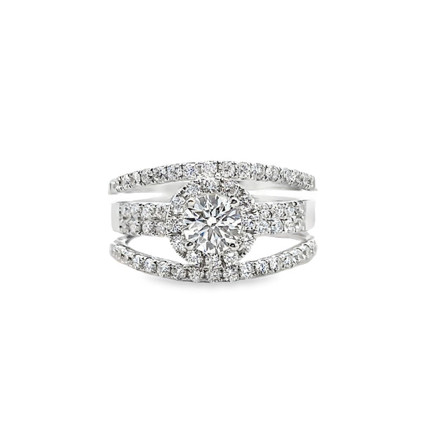 Foevermark White Gold Diamond Halo Engagement Ring