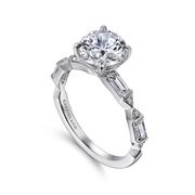 GABRIEL & CO "Art Deco" Engagement Ring