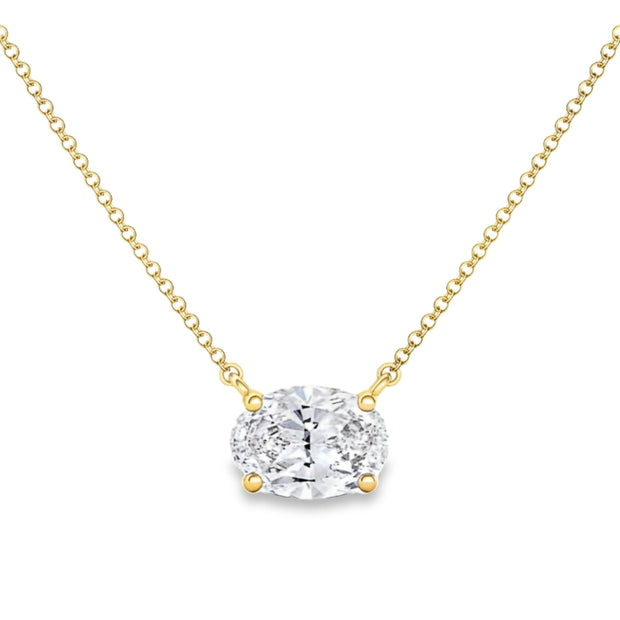 Yellow Gold Diamond Solitaire Necklace