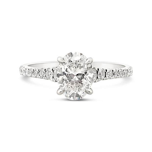 Forevermark Platinum Oval Shape Diamond Engagement Ring