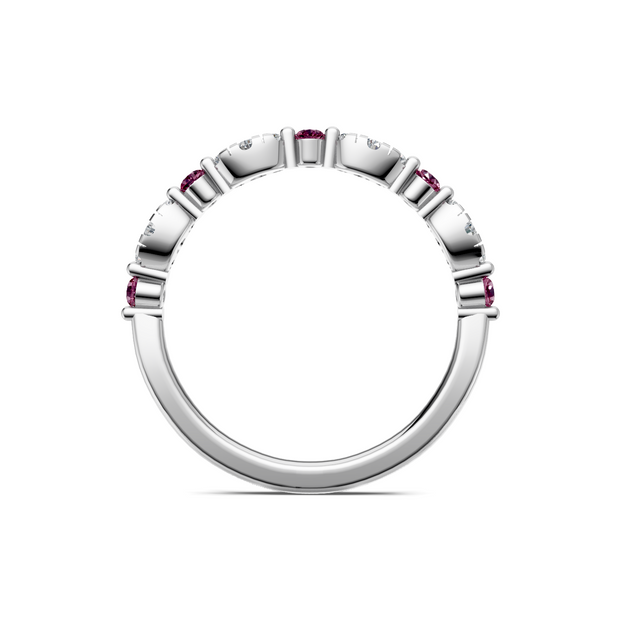 IMAGINE Pink Tourmaline and Diamond Wedding Band