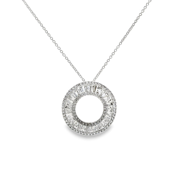 White Gold Diamond Circle Pendant