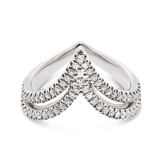 Forevermark White Gold Double "V" Diamond Fashion Ring