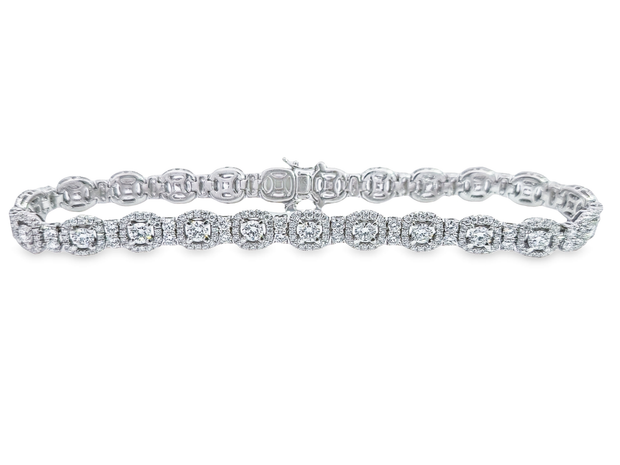 Forevermark White Gold Diamond Halo Bracelet