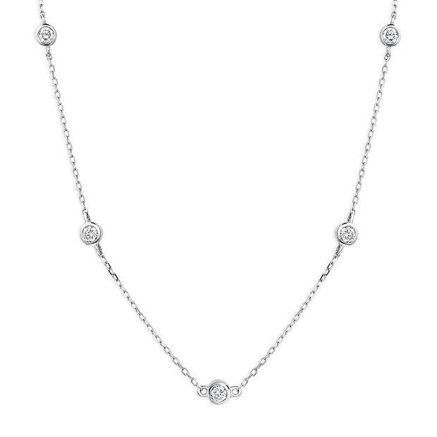 Lab Grown White Gold Diamonds By the Yard Necklace
