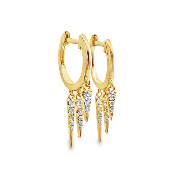 Yellow Gold Diamond Huggie Earrings