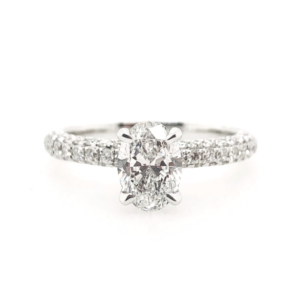 Lab Grown White Gold Oval Shape Diamond Engagement Ring