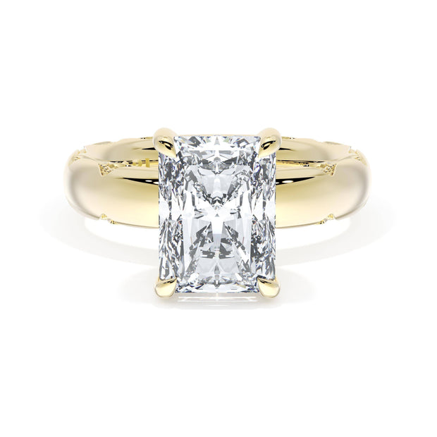 Lab Grown Radiant Cut Yellow Gold Diamond Tacori Engagement Ring