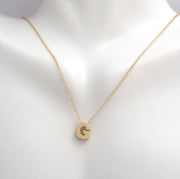 Yellow Gold Initial Necklace