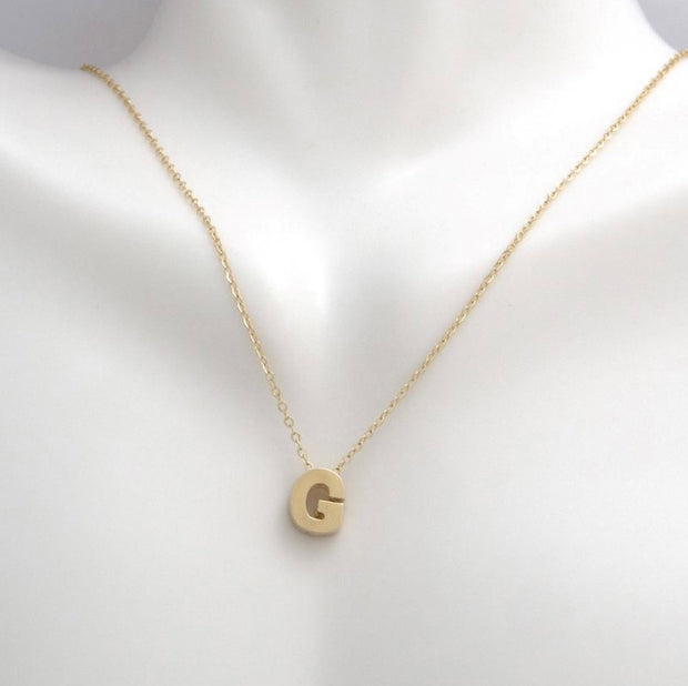 Yellow Gold Initial Necklace