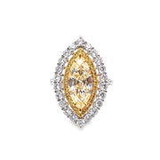 White/Yellow Gold Fancy Yellow Diamond Halo RIng