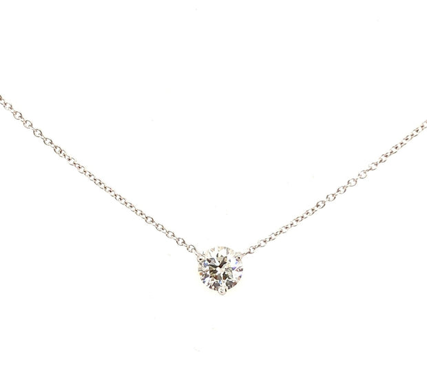 LIGHTBOX Lab Grown 1.03 Ct. White Gold Diamond Solitaire Necklace