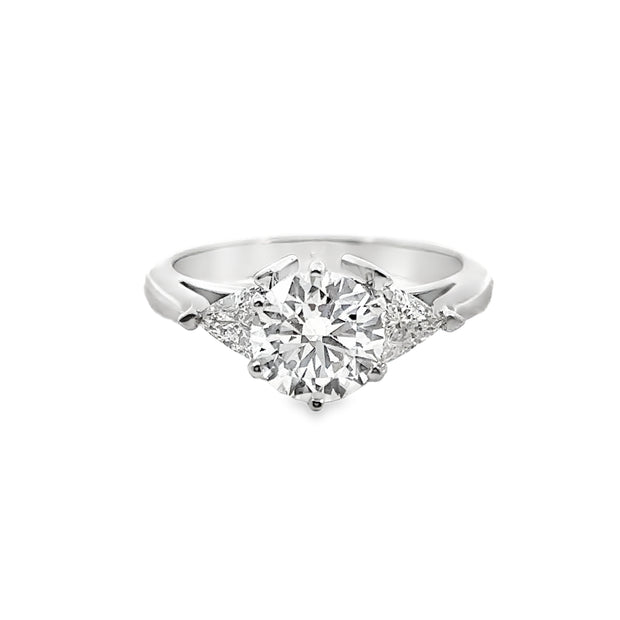 Lab Grown White Gold Diamond Three Stone Engagement Ring