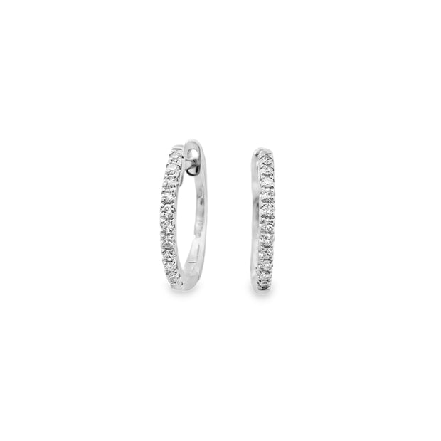 White Gold Diamond Huggie Earrings