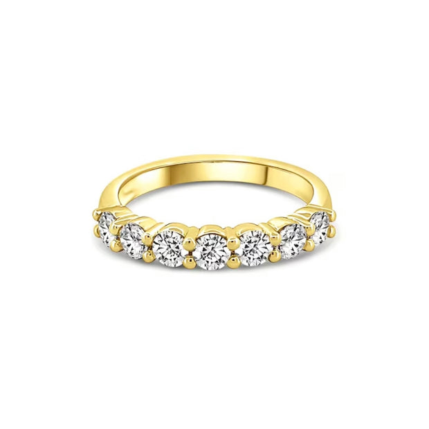 Lab Grown Yellow Gold Seven Stone Diamond Wedding Band