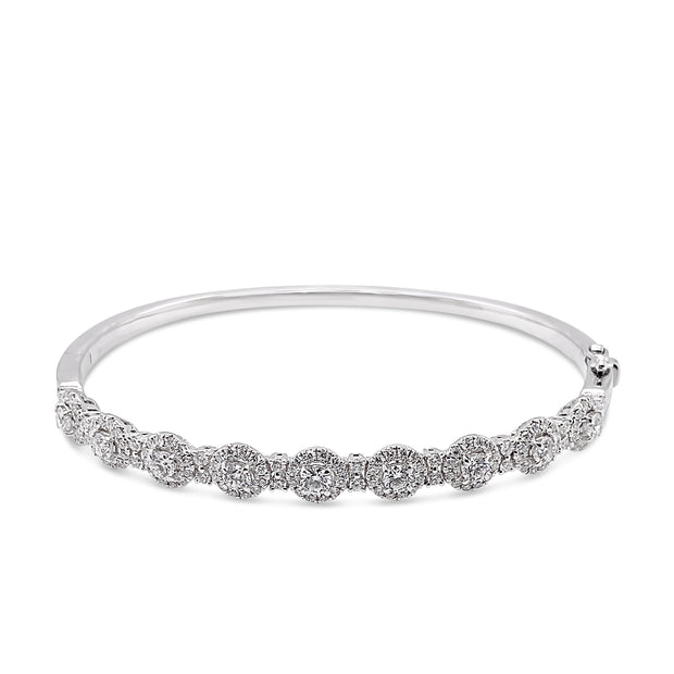 Forevermark White Gold Diamond Halo Bangle Bracelet