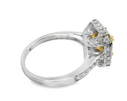 White/Yellow Gold Fancy Yellow Diamond Halo Ring