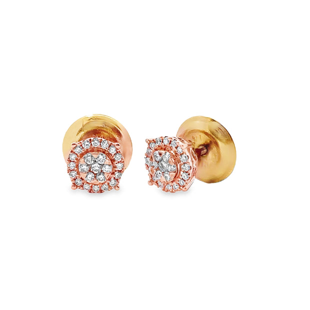 Rose Gold Diamond Fashion Stud Earrings