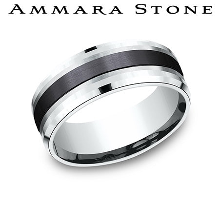 Benchmark Titanium/White Gold Men's Wedding Band