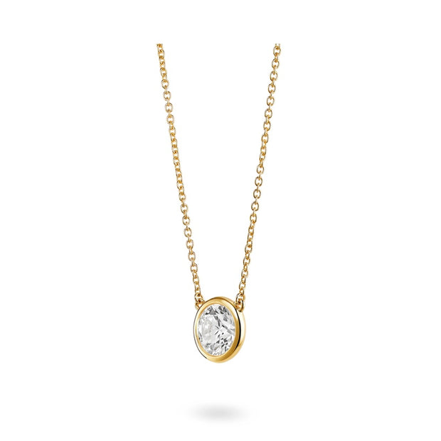 LIGHTBOX Lab Grown Yellow Gold Diamond Solitaire Pendant