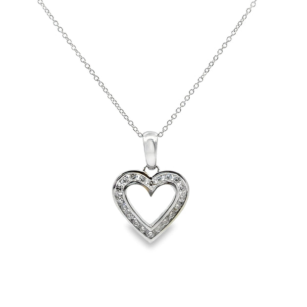 White Gold Diamond Heart Pendant