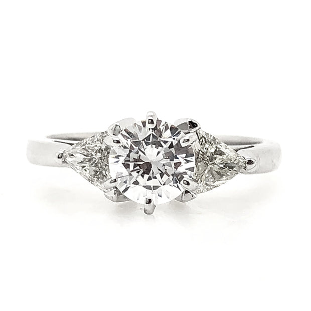 White Gold Three Stone Engagement Ring