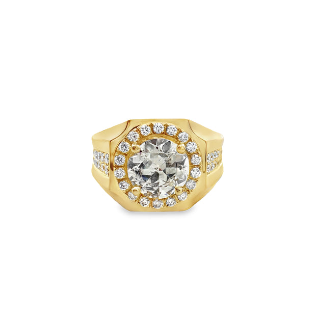 Yellow Gold Men's Diamond Ring