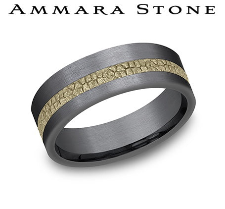 Benchmark Tantalum/Yellow Gold Men's Wedding Band