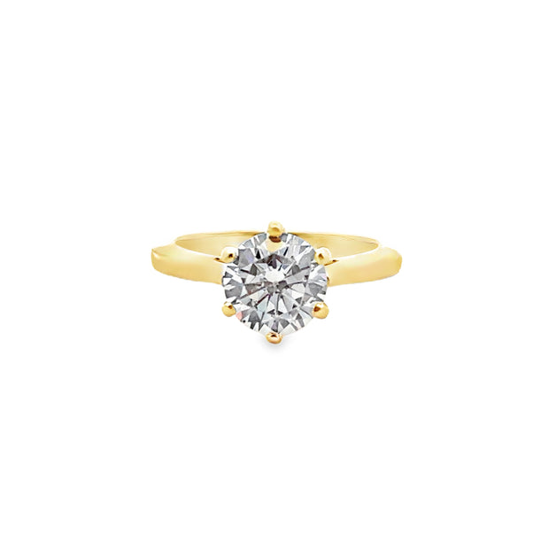 Lab Grown Yellow Gold Diamond Solitaire Engagement Ring