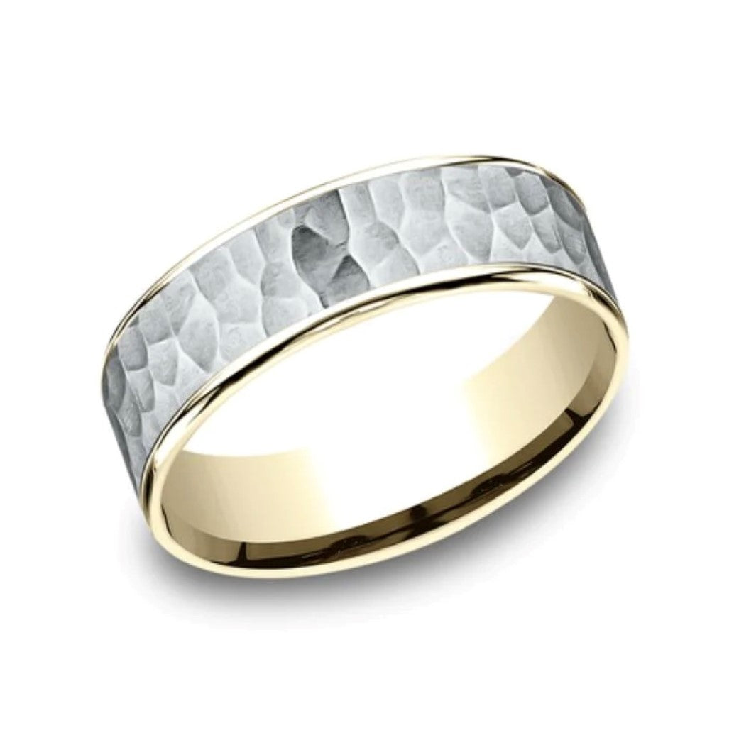 Benchmark Yellow/White Gold Men's Wedding Band