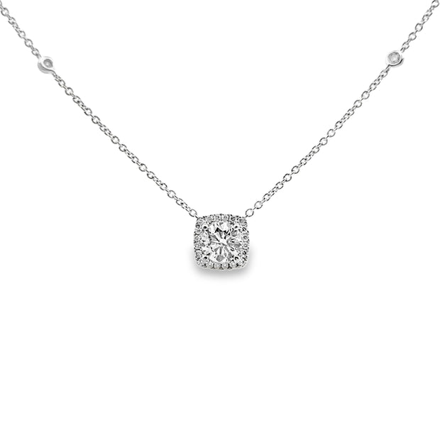 Forevermark White Gold Diamond Halo Necklace
