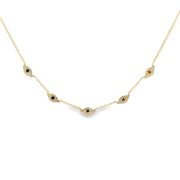 Yellow Gold Sapphire and Diamond Evil Eye Necklace