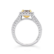 White/Yellow Gold Fancy Color Diamond Halo Ring