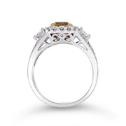 White/Yellow Gold Fancy Yellow Diamond Halo Ring