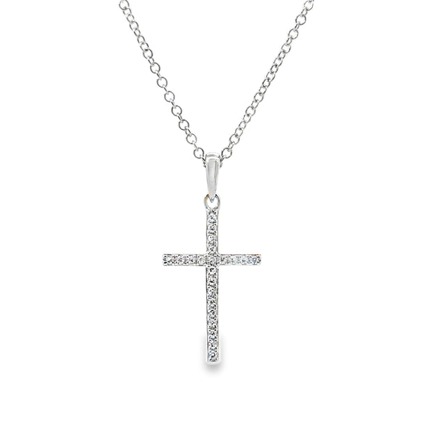 White Gold Diamond Cross Pendant