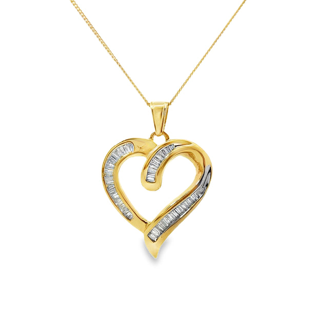 Yellow Gold Diamond Heart Pendant