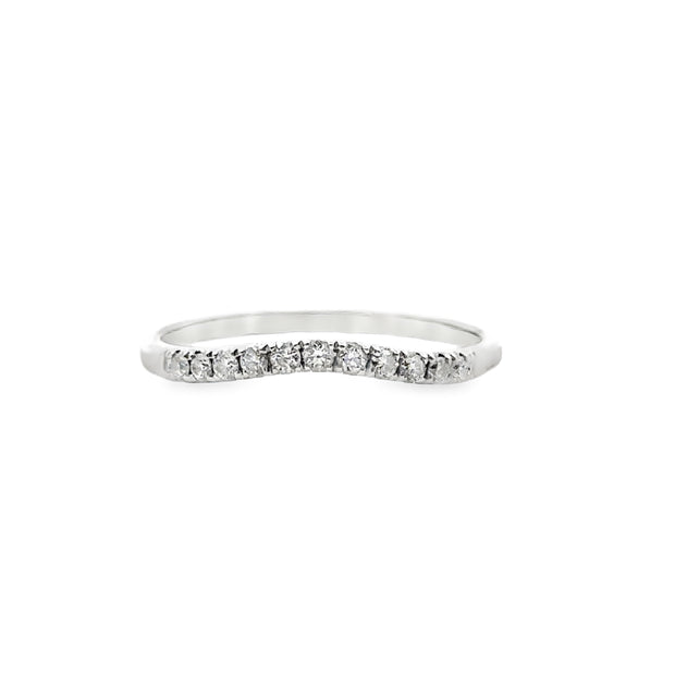 White Gold Curved Diamond Wedding Band