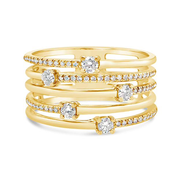 Shy Creation Yellow Gold Diamond Fashion Ring