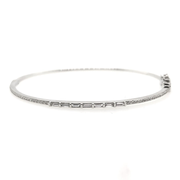 White Gold Diamond Bangle Bracelet