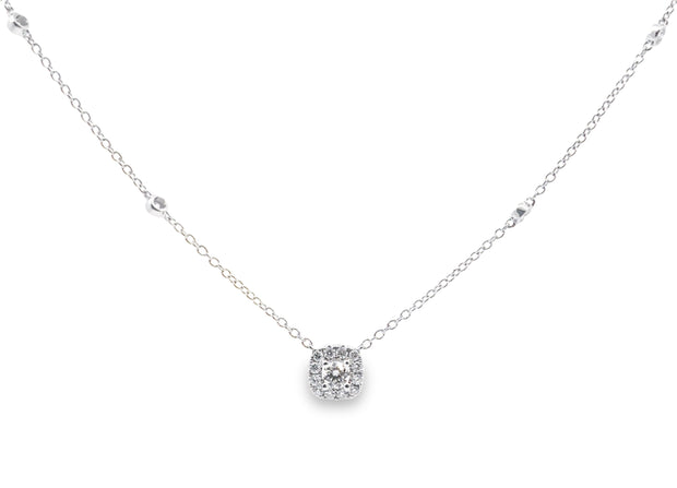 Forevermark 0.46 Cttw. White Gold Diamond Halo Necklace