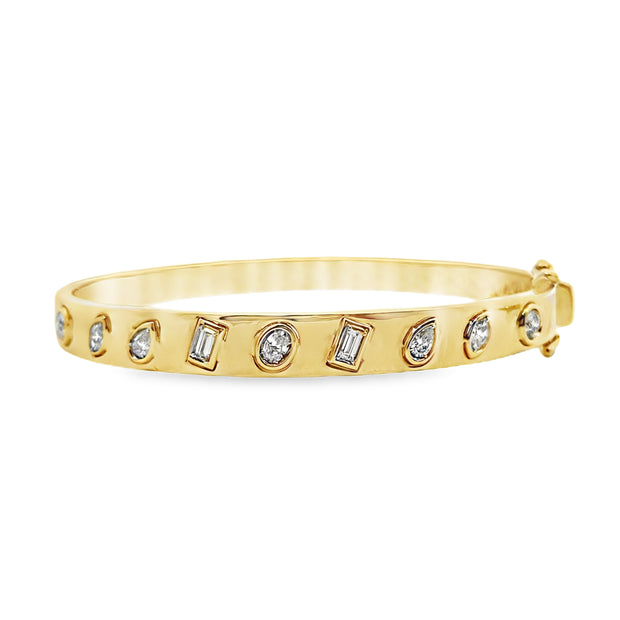 Yellow Gold Diamond Bangle Bracelet