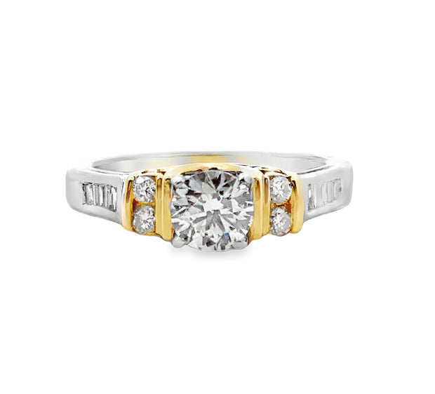 Lab Grown Platinum and Yellow Gold Diamond Engagement Ring