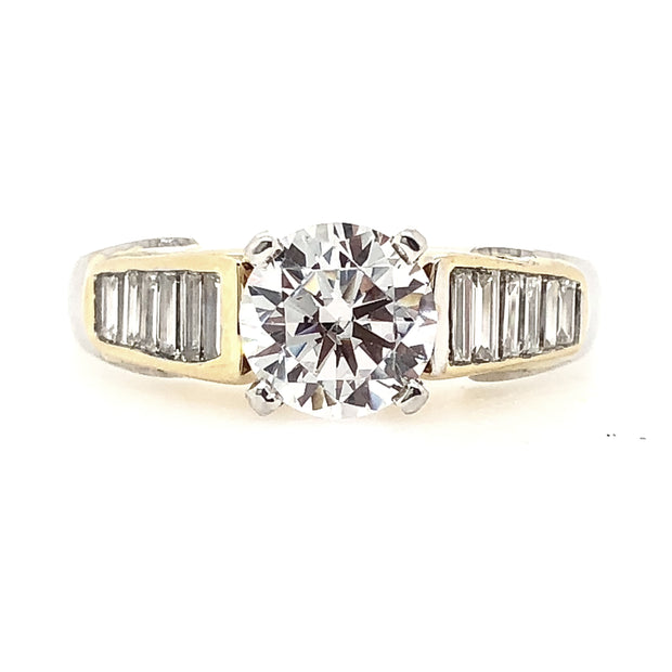 White/Yellow Gold Diamond Engagement Ring